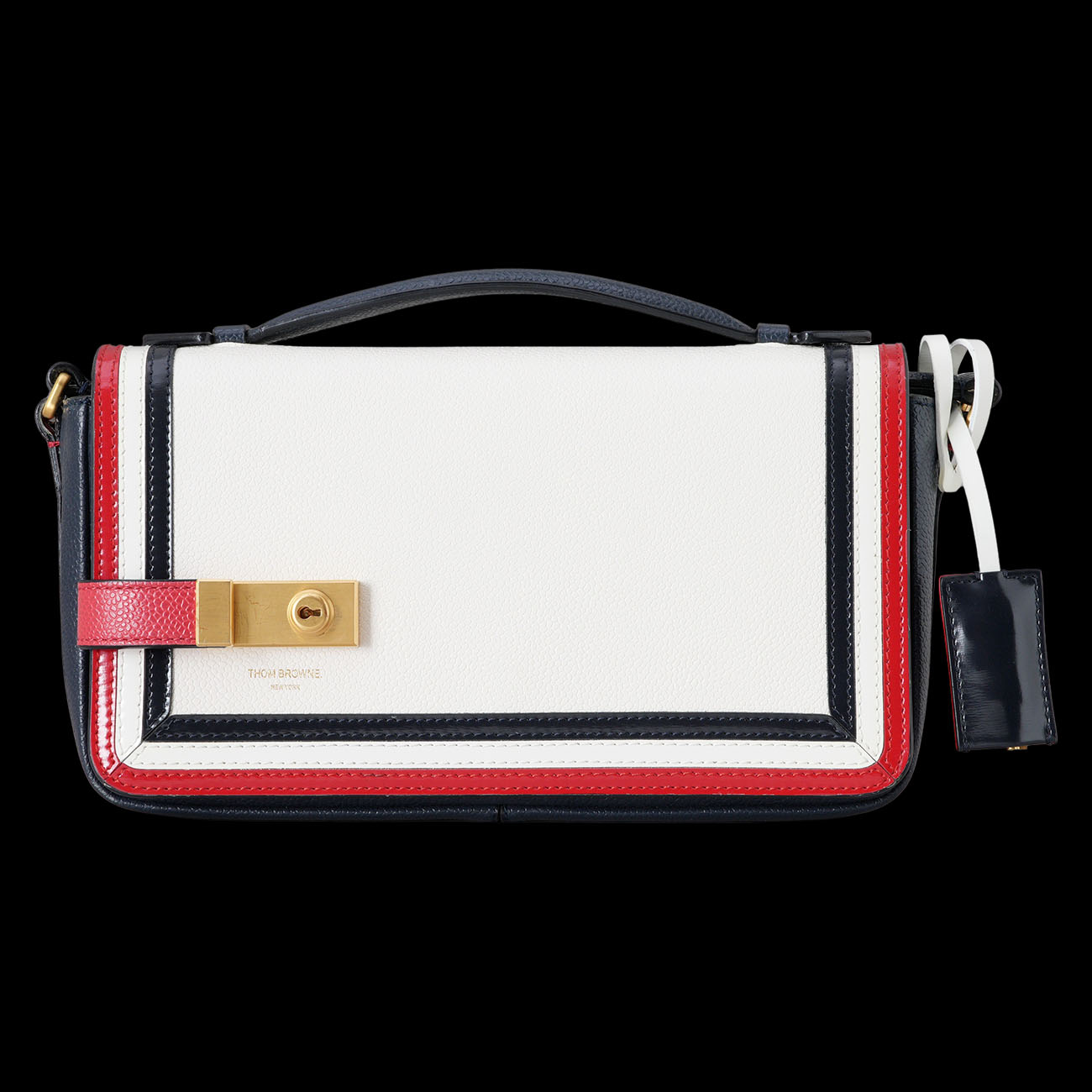 THOM BROWNE(USED)톰브라운 페블 그레인 레더 플랩 크로스백